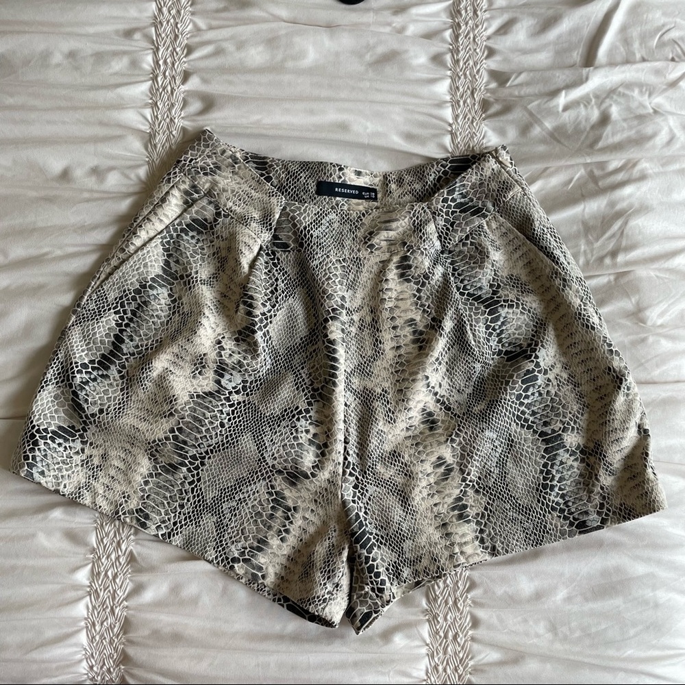 Snake print shorts from European brand Reserved